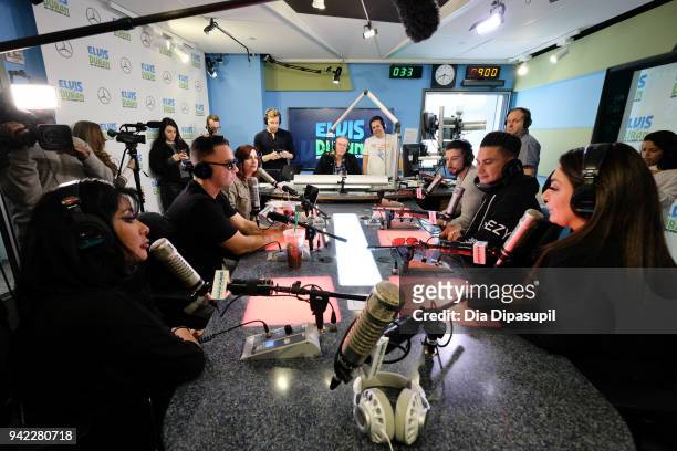 Elvis Duran interviews the cast of "Jersey Shore Family Vacation" Nicole "Snooki" Polizzi, Mike "The Situation" Sorrentino, Vinny Guadagnino, Paul...