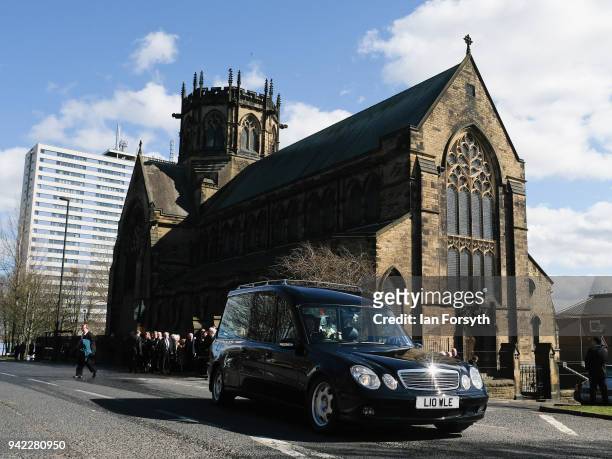 The hearse drives away following the service at the funeral of Cardinal Keith Patrick O'Brien, formerly the Catholic Church's most senior figure in...