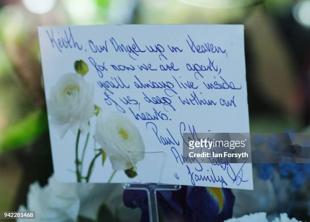 Condolence cards are seen through the window of the hearse at the funeral of Cardinal Keith Patrick O'Brien, formerly the Catholic Church's most...