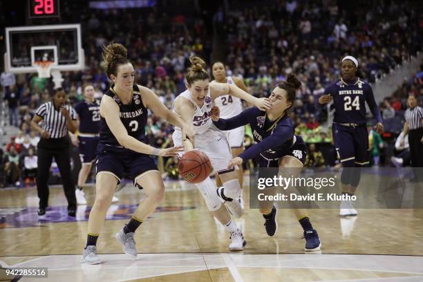 Final Four: UConn Katie Lou Samuelson in action vs Notre Dame Marina Mabrey at Nationwide Arena. Columbus, OH 3/30/2018 CREDIT: David E. Klutho