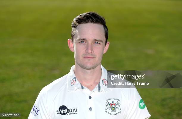 Gareth Roderick of Gloucestershire CCC poses during the Gloucestershire CCC Photocall at The Brightside Ground on April 5, 2018 in Bristol, England.
