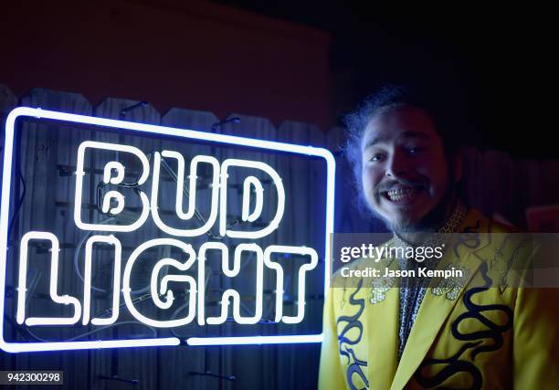 Post Malone attends Bud Light's Dive Bar Tour at the Exit/In in Nashville on April 4, 2018 in Nashville, Tennessee.