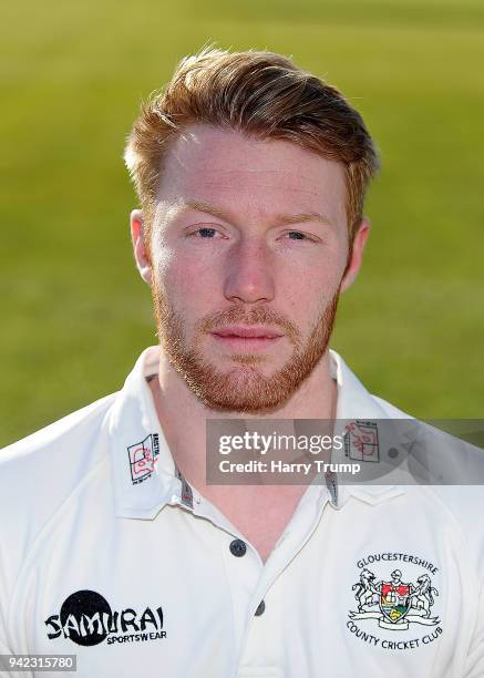 Liam Norwell of Gloucestershire CCC poses during the Gloucestershire CCC Photocall at The Brightside Ground on April 5, 2018 in Bristol, England.