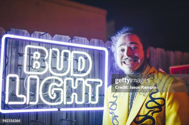 Post Malone attends Bud Light's Dive Bar Tour at the Exit/In on April 4, 2018 in Nashville, Tennessee.