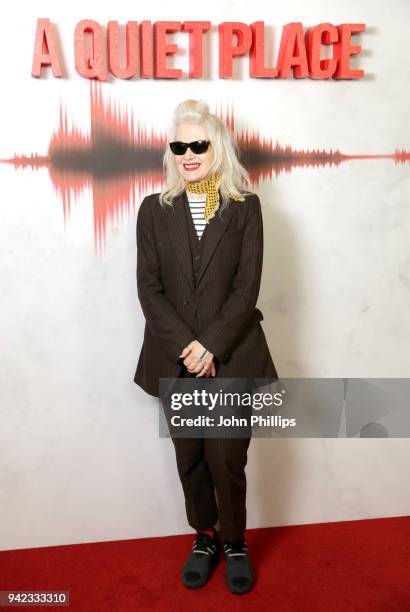 Fashion designer Pam Hogg attends "A Quiet Place" screening at the Curzon Soho on April 5, 2018 in London, England.