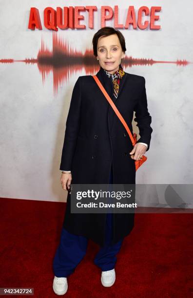 Dame Kristin Scott Thomas attends an immersive fan screening of "A Quiet Place" at The Curzon Soho on April 5, 2018 in London, England.