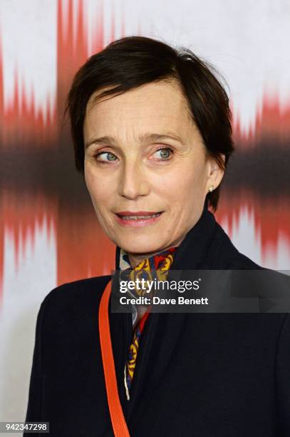 Dame Kristin Scott Thomas attends an immersive fan screening of "A Quiet Place" at The Curzon Soho on April 5, 2018 in London, England.