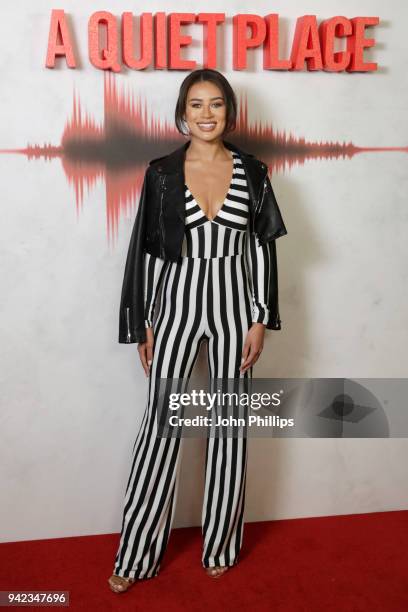 Montana Brown attends "A Quiet Place" screening at the Curzon Soho on April 5, 2018 in London, England.