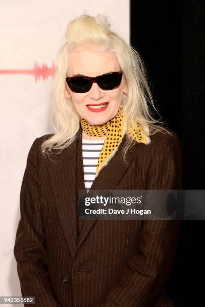 Fashion designer Pam Hogg attends a screening of "A Quiet Place" at Curzon Soho on April 5, 2018 in London, England.