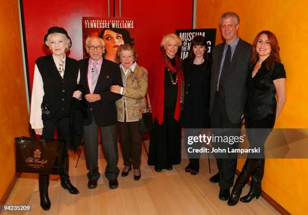 Elaine Stritch, Eli Wallach, Ann Jackson, ellen Burstyn, Bryce Dallas Howard, David Schwartz and Jodie Markell attend Tennessee Williams on Screen...