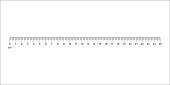 Ruler 25 cm. Measuring tool. Ruler Graduation. Ruler grid 25 cm. Size indicator units.