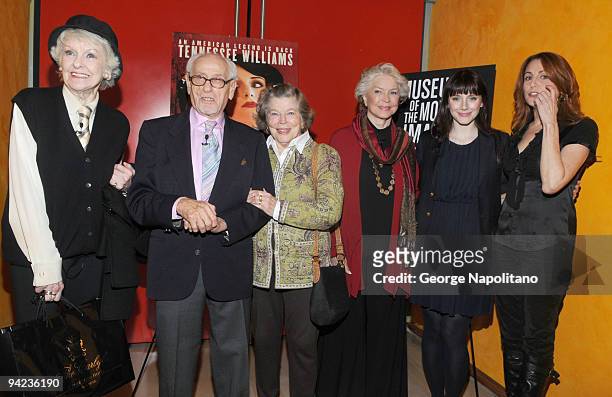 Elaine Stritch, Eli Wallach, Ann Jackson, Ellen Burstyn, Bryce Dallas Howard and Jodie Markell attend Tennessee Williams on Screen and Stage at The...