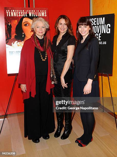 Ellen Burstyn, Bryce Dallas Howard and Jodie Markell attend Tennessee Williams on Screen and Stage at The Times Center on December 9, 2009 in New...