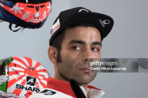 Danilo Petrucci of Italy and Pramac Racing looks on during the press conference pre-event during the MotoGp of Argentina - Previews on April 5, 2018...