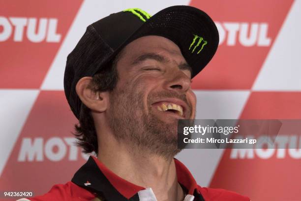 Cal Crutchlow of Great Britain and LCR Honda smiles during the press conference pre-event during the MotoGp of Argentina - Previews on April 5, 2018...