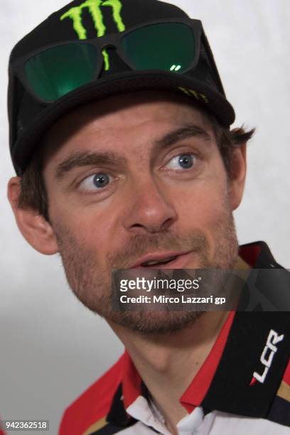 Cal Crutchlow of Great Britain and LCR Honda speaks during the press conference pre-event during the MotoGp of Argentina - Previews on April 5, 2018...