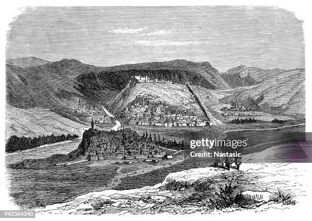 the oriental war: city-fortress of kars - kars stock illustrations