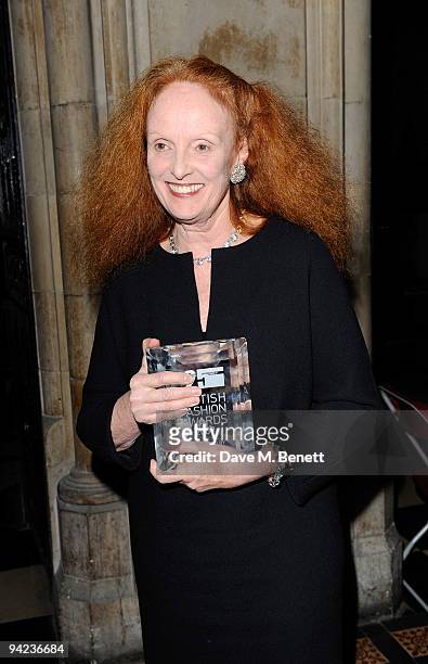 Grace Coddington attends the British Fashion Awards at the Royal Courts of Justice, Strand on December 9, 2009 in London, England.