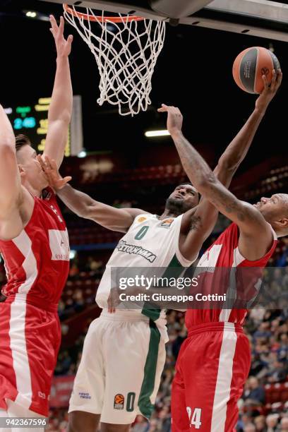 Chris Singleton, #0 of Panathinaikos Superfoods Athens in action during the 2017/2018 Turkish Airlines EuroLeague Regular Season Round 30 game...