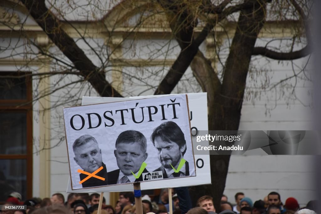 Protest over journalist's murder in Slovakia