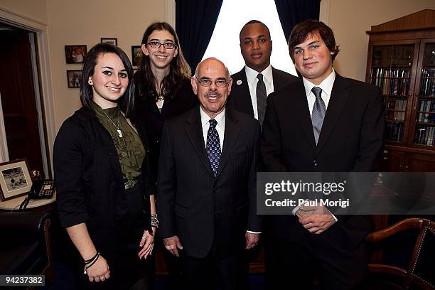 Chairman of the House Energy and Commerce Committee Rep. Henry Waxman meets with HALO Honorees Leah Stolz, Megan Kilroy, Darrius Snow, and Brryan...