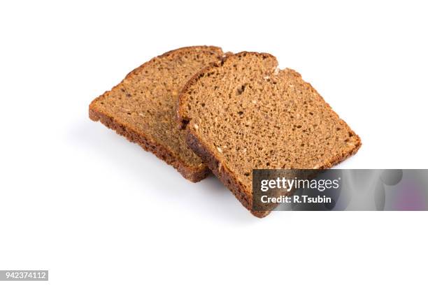 sliced of rye bread - sliced bread tower stock pictures, royalty-free photos & images