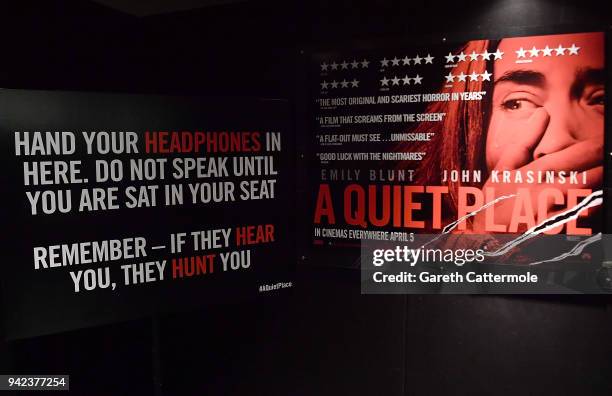 Atmosphere at an immersive VIP Fan Screening of 'A Quiet Place' on April 5, 2018 in London, England.