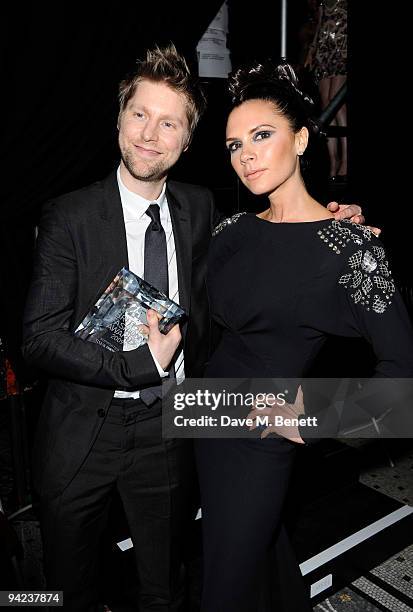 Christopher Bailey and Victoria Beckham attend the British Fashion Awards at the Royal Courts of Justice, Strand on December 9, 2009 in London,...