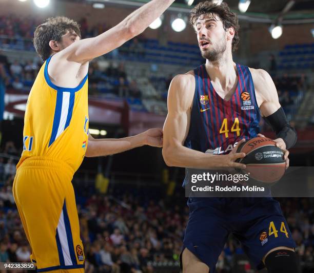 Ante Tomic, #44 of FC Barcelona Lassa in action during the 2017/2018 Turkish Airlines EuroLeague Regular Season Round 30 game between FC Barcelona...