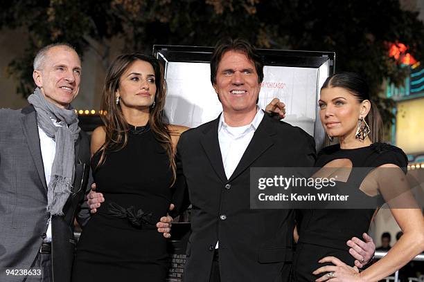 Producer/choreographer John Deluca, actress Penelope Cruz, director Rob Marshall and actress Stacy "Fergie" Ferguson arrive at the Los Angeles...