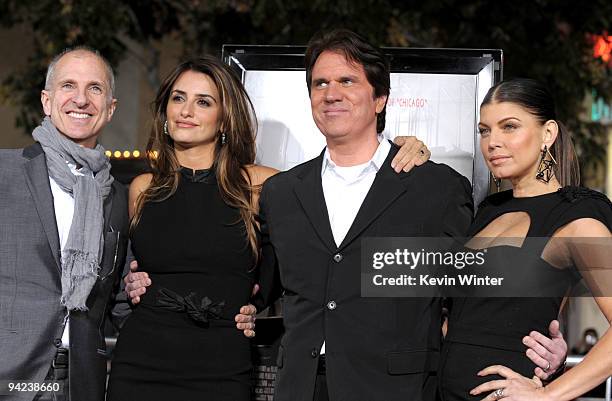 Producer/choreographer John Deluca, actress Penelope Cruz, director Rob Marshall and actress Stacy "Fergie" Ferguson arrive at the Los Angeles...