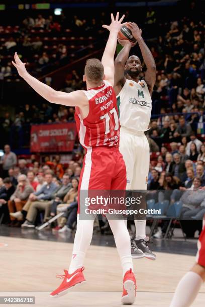 James Gist, #14 of Panathinaikos Superfoods Athens in action during the 2017/2018 Turkish Airlines EuroLeague Regular Season Round 30 game between AX...