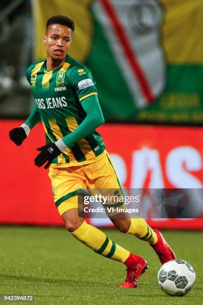 Tyronne Ebuehi of ADO Den Haag during the Dutch Eredivisie match between ADO Den Haag and VVV Venlo at Cars Jeans stadium on January 20, 2018 in The...