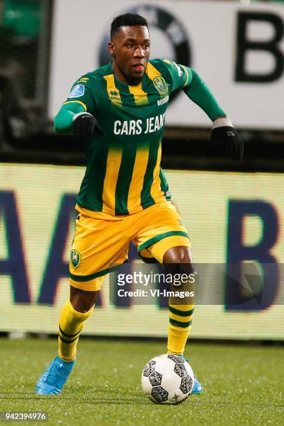 Sheraldo Becker of ADO Den Haag during the Dutch Eredivisie match between ADO Den Haag and VVV Venlo at Cars Jeans stadium on January 20, 2018 in The...