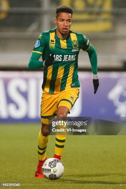 Tyronne Ebuehi of ADO Den Haag during the Dutch Eredivisie match between ADO Den Haag and VVV Venlo at Cars Jeans stadium on January 20, 2018 in The...