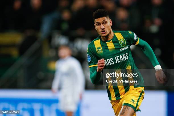 Bjorn Johnsen of ADO Den Haag during the Dutch Eredivisie match between ADO Den Haag and VVV Venlo at Cars Jeans stadium on January 20, 2018 in The...