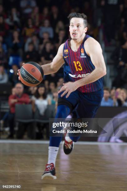 Thomas Heurtel, #13 of FC Barcelona Lassa in action during the 2017/2018 Turkish Airlines EuroLeague Regular Season Round 30 game between FC...