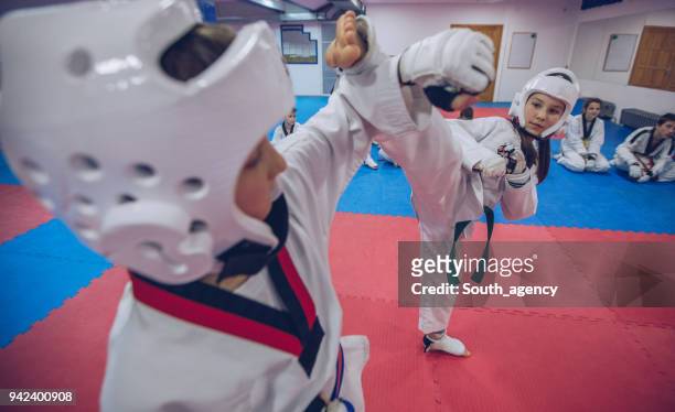 taekwondo training - martial arts stock pictures, royalty-free photos & images