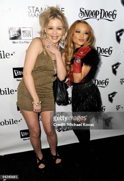 Personality Tila Tequila and fiancee socialite Casey Johnson attend the Famous Stars and Straps 10th Anniversary and Snoop Dogg 10th Album Release at...