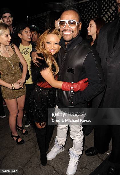 Personality Tila Tequila arrives with musician apl.de.ap to the Famous Stars and Straps 10th Anniversary and Snoop Dogg 10th Album Release at...