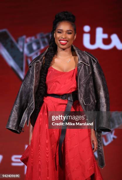 Jennifer Hudson attends the pre-final event for 'The Voice' at Elstree Studios on April 5, 2018 in Borehamwood, England.
