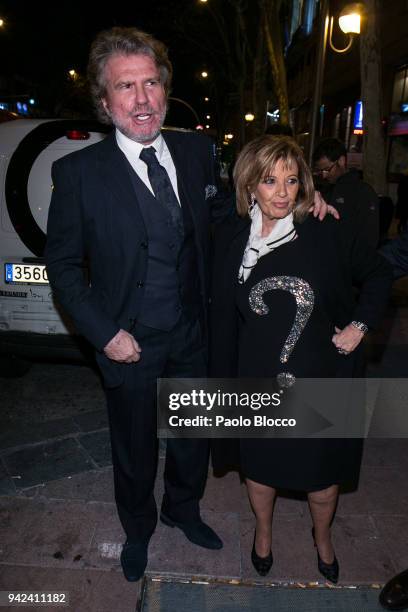 Edmundo Arrocet and Maria Teresa Campos arrive at the Alejandra Rubio 18th birthday party at Gabana Club on April 5, 2018 in Madrid, Spain.