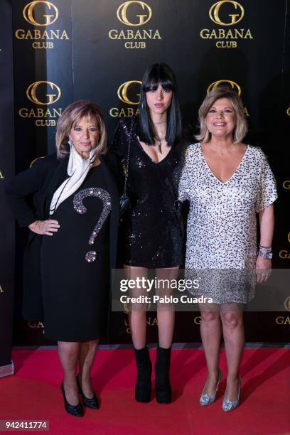 Alejandra Rubio, her mother Terelu Campos and her grandmother Maria Teresa Campos attend the Alejandra Rubio 18th birthday party at Gabana Club on...