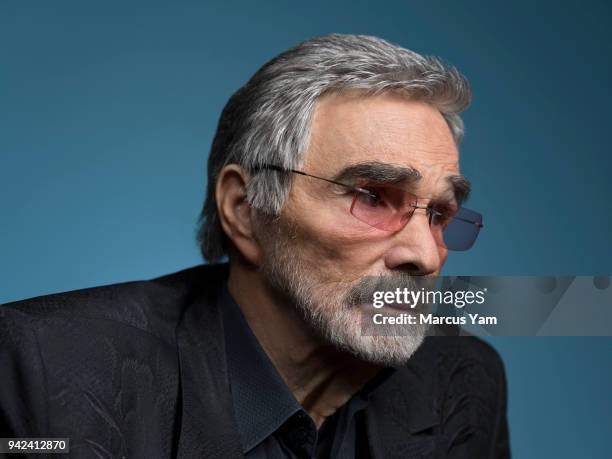 Actor Burt Reynolds is photographed for Los Angeles Times on March 21, 2018 in Beverly Hills, California. PUBLISHED IMAGE. CREDIT MUST READ: Marcus...