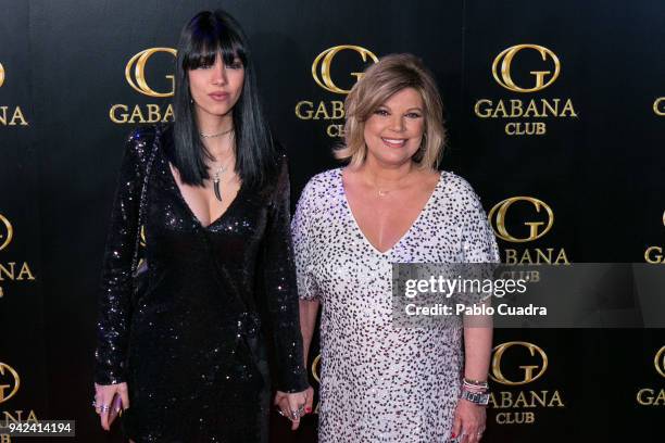 Alejandra Rubio and her mother Terelu Campos attend the Alejandra Rubio 18th birthday party at Gabana Club on April 5, 2018 in Madrid, Spain.