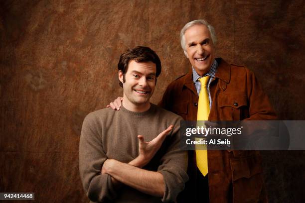 Actors Bill Hader and Henry Winkler are photographed for Los Angeles Times on February 6, 2018 in Los Angeles, California. PUBLISHED IMAGE. CREDIT...