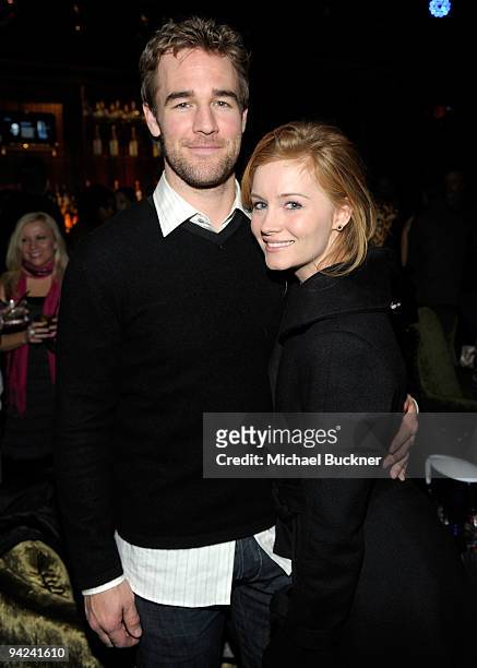Actor James Van Der Beek and Kimberly Brook attend "Summit on the Summit: Kilimanjaro Pre-Ascent Event" held at Voyeur on December 9, 2009 in West...
