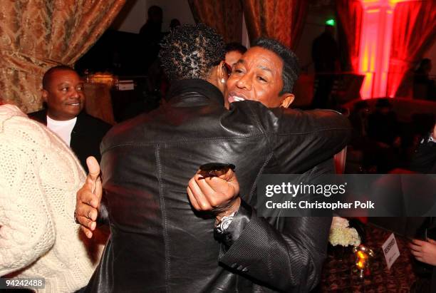 Actor Shawn Wayans and singer Jermaine Jackson attend the A&E launch of "The Jacksons: A Family Dynasty" premiering Sunday, December 13, 2009 at...