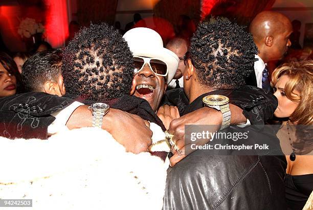 Actor Marlon Wayans, rapper Flavor Flav and actor Shawn Wayans attend the A&E launch of "The Jacksons: A Family Dynasty" premiering Sunday, December...