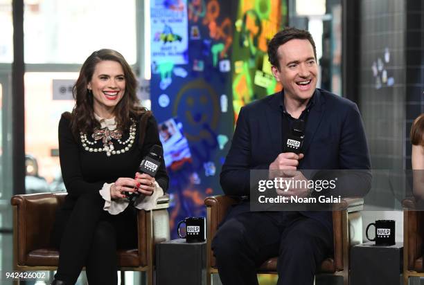 Hayley Atwell and Matthew Macfadyen visit Build Series to discuss "Howards End" at Build Studio on April 5, 2018 in New York City.